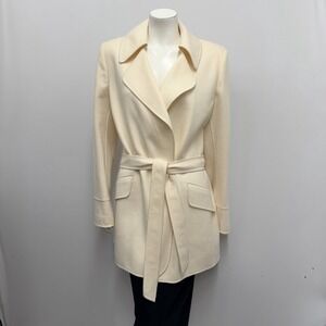 Ellen Tracy Jacket With Belt Ivory Tone High Style Fabulous NWT  $598.00 Size L